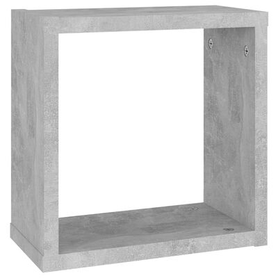vidaXL Półki ścienne kostki, 2 szt., szarość betonu, 30x15x30 cm