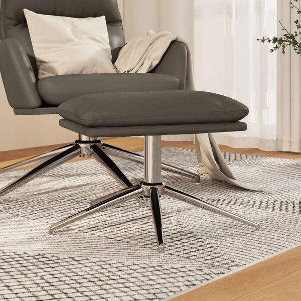 vidaXL Podn&oacute;żek, szary, 45x29,5x35 cm, sztuczna sk&oacute;ra