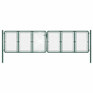 vidaXL Brama ogrodowa stalowa 400x100 cm zielona