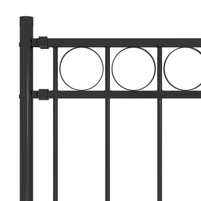 vidaXL Panel ogrodzeniowy, stalowy, 1,7 x 1,5 m, czarny