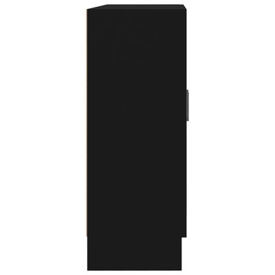 vidaXL Witryna, czarna, 82,5x30,5x80 cm, płyta wiórowa