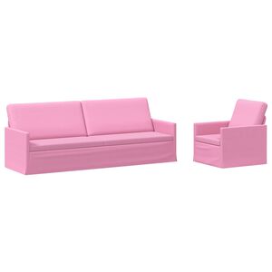 vidaXL Zestaw Sof 2 pcs r&oacute;żowy tkanina