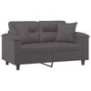 vidaXL 2-osobowa sofa z poduszkami, szara, 120 cm, sztuczna sk&oacute;ra