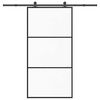 vidaXL Drzwi przesuwne z osprzętem, 102x205 cm, szkło ESG i aluminium
