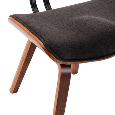 vidaXL Krzesła stołowe, 2 szt., szare, gięte drewno i tkanina