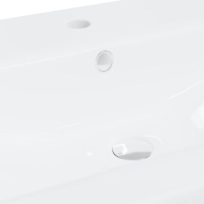 vidaXL Umywalka wpuszczana z baterią, 81x39x18 cm, ceramiczna, biała