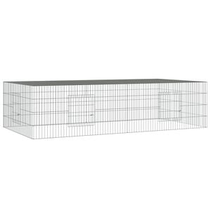 vidaXL Klatka dla kr&oacute;lika, 2 panele, 220x110x55 cm, żelazo