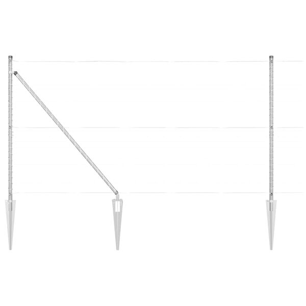 vidaXL Słupek ogrodzeniowy. 7 pcs Srebrny Stal