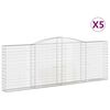 vidaXL Kosze gabionowe, 5 szt, 400x30x140/160 cm, galwanizowane żelazo