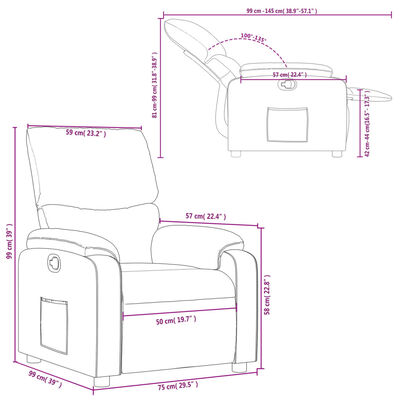 vidaXL Fotel rozkładany, ciemnoszary, tapicerowany tkaniną