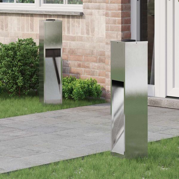 vidaXL Solarna Lampa LED na Ścieżkę 2 pcs Srebrny Stal nierdzewna