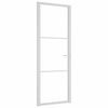 vidaXL Drzwi wewnętrzne, 76x201,5 cm, białe, szkło ESG i aluminium