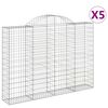 vidaXL Kosze gabionowe, 5 szt, 200x30x140/160 cm, galwanizowane żelazo