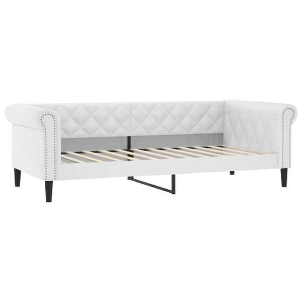 vidaXL Sofa z funkcją spania, biała, 80x200 cm, obita sztuczną sk&oacute;rą