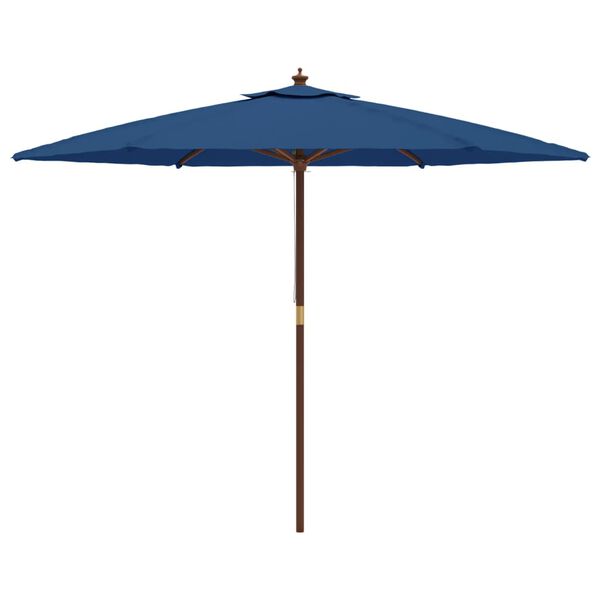 vidaXL Parasol ogrodowy na drewnianym słupku, lazurowy, 299x240 cm