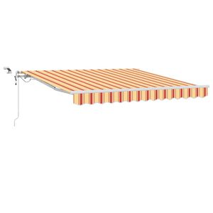 vidaXL Markiza wysuwana Ż&oacute;łty i pomarańczowy 300 x 250 cm Poliester
