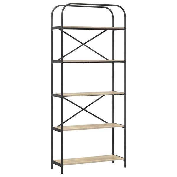 vidaXL P&oacute;łka na książki Dąb Sonoma 80 x 30 x 183 cm