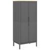 vidaXL Szafa FLORO, szara, 77x53x171 cm, lite drewno sosnowe