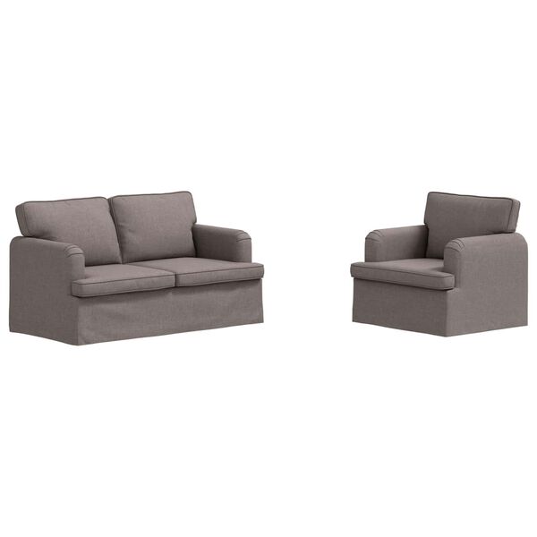 vidaXL Sofa 2 pcs Ciemnoszary 144 x 80 x 85 cm tkanina