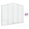 vidaXL Kosze gabionowe, 7 szt, 200x30x160/180 cm, galwanizowane żelazo