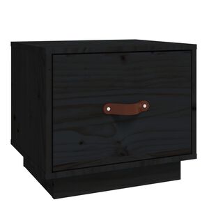 vidaXL Szafka nocna, czarna, 40x34x35 cm, lite drewno sosnowe