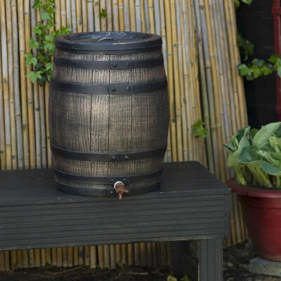 Nature Zbiornik na deszczówkę stylizowany na drewniany, 50 L, brązowy