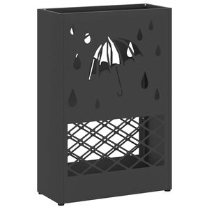 vidaXL Stojak na Parasol Deszczowy Czarny 28 x 12 x 41 cm Stal