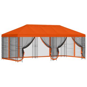 vidaXL Altana z bokami 6 x 3 m pomarańczowy Poliester i Stal 190 gsm