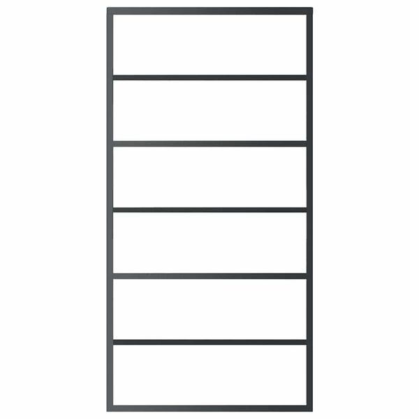 vidaXL Drzwi przesuwne, szkło ESG i aluminium, 102x205 cm, czarne