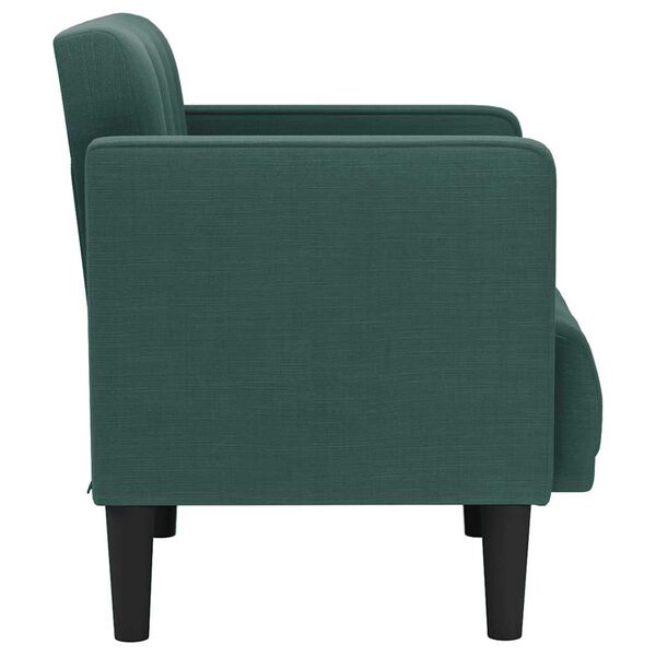 vidaXL Sofa Fotel z Podłokietnikami Ciemnozielony 53 cm Tkanina