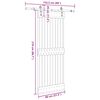 vidaXL Drzwi przesuwne z osprzętem, 80x210 cm, lite drewno sosnowe