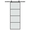 vidaXL Drzwi przesuwne z osprzętem, szkło ESG i aluminium, 76x205 cm