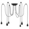 vidaXL Lampa wisząca z 6 uchwytami na żar&oacute;wki E27 Czarny metal
