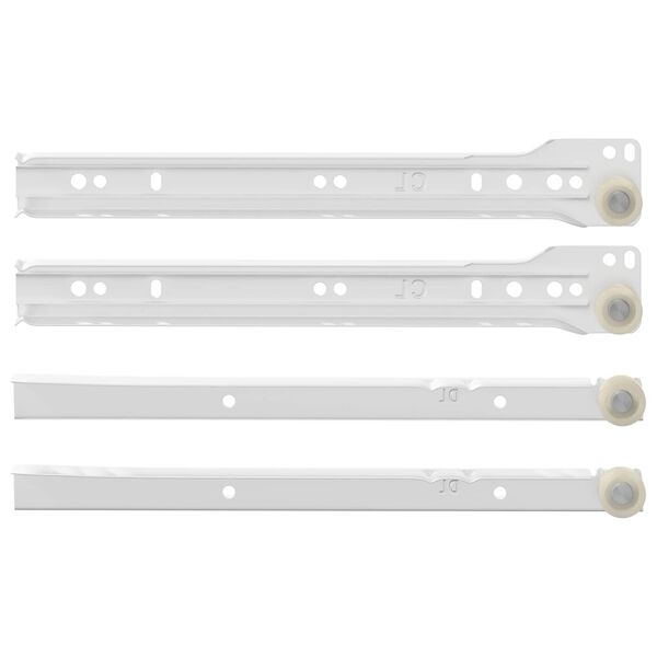 vidaXL Prowadnica szuflady 2 pcs Biały 250 mm Stal