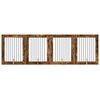 vidaXL Bramka dla ps&oacute;w z podp&oacute;rkami 4 pcs Dąb wędzony 80 x 100 cm