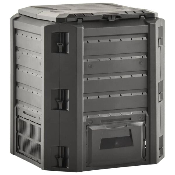 vidaXL Kompostownik ogrodowy, czarny, 380 L