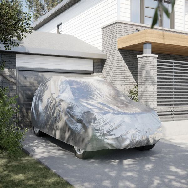 vidaXL Pokrowiec na samochód typu SUV, z paskami, pełny, srebrny, XL
