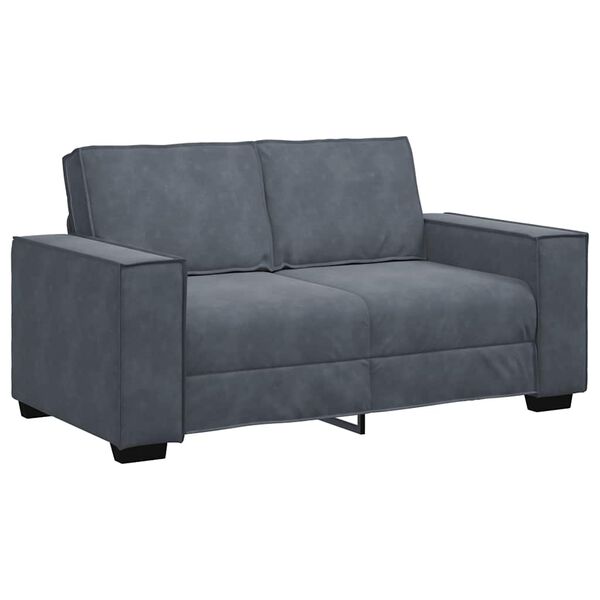 vidaXL Sofa 2-osobowa, ciemnoszary, 120 cm, tapicerowana aksamitem