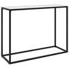 vidaXL Stolik konsolowy, biały, 100x35x75 cm, szkło hartowane