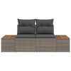 vidaXL Sofa Ogrodowa Szary 184 x 62 x 85cm polirattan