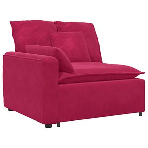 vidaXL Modułowy podłokietnik sofy modułowej z poduszkami wino czerwone