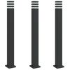 vidaXL Zewnętrzne lampy stojące, 3 szt., czarne, 110 cm, aluminium