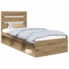vidaXL Ramka ł&oacute;żka Dąb rzemieślniczy 75 x 190 cm Lite drewno sosnowe