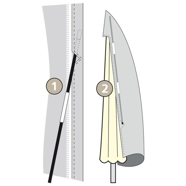 Eurotrail Pokrowiec na parasol ogrodowy, 260x60 cm, szary