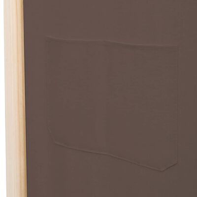 vidaXL Parawan 6-panelowy, brązowy, 240 x 170 x 4 cm, tkanina