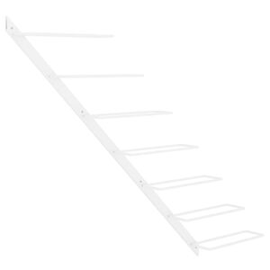 vidaXL Ścienny uchwyt na 7 butelek wina, biały, metalowy