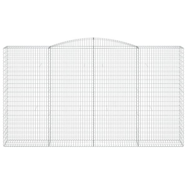 vidaXL Kosze gabionowe, 3 szt, 400x50x220/240 cm, galwanizowane żelazo