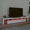vidaXL Szafka pod TV z oświetleniem LED, biała, 230x36,5x40 cm