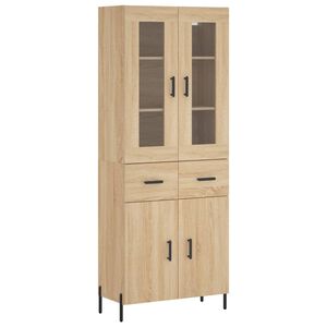 vidaXL Witrynka, dąb sonoma, 69,5x34x180 cm, materiał drewnopochodny