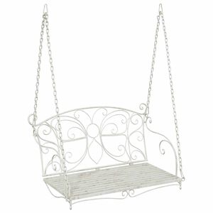 vidaXL Huśtawka Stal 105,5 x 61 x 56 cm Antyczna biel
